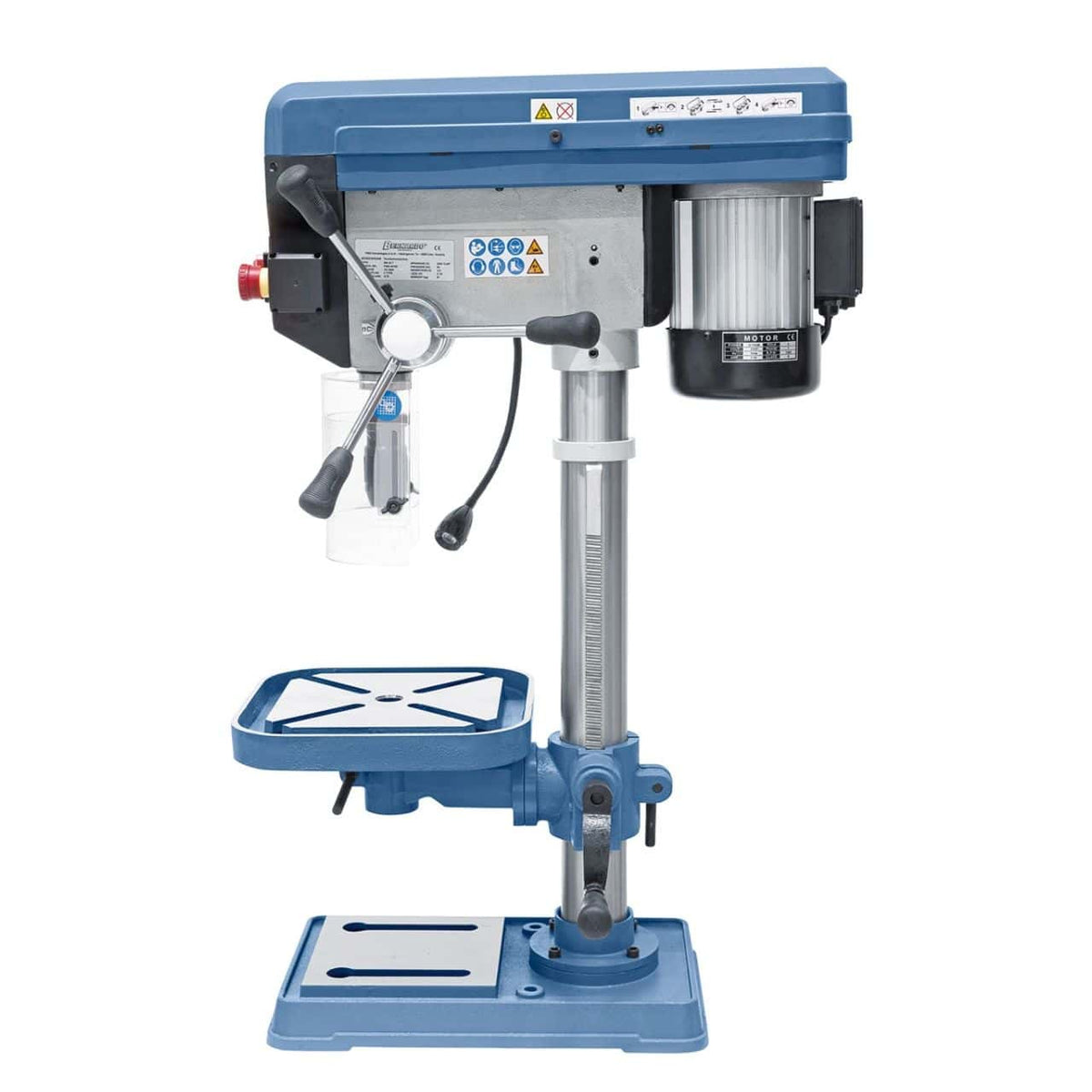 Taladro de banco Bernardo BM 25 T / 230 V con display digital y LED – perforación Ø 25 mm, cono MT 2, 16 velocidad 220-2.840 rpm, motor 0,75 kW 230V, peso 57 kg