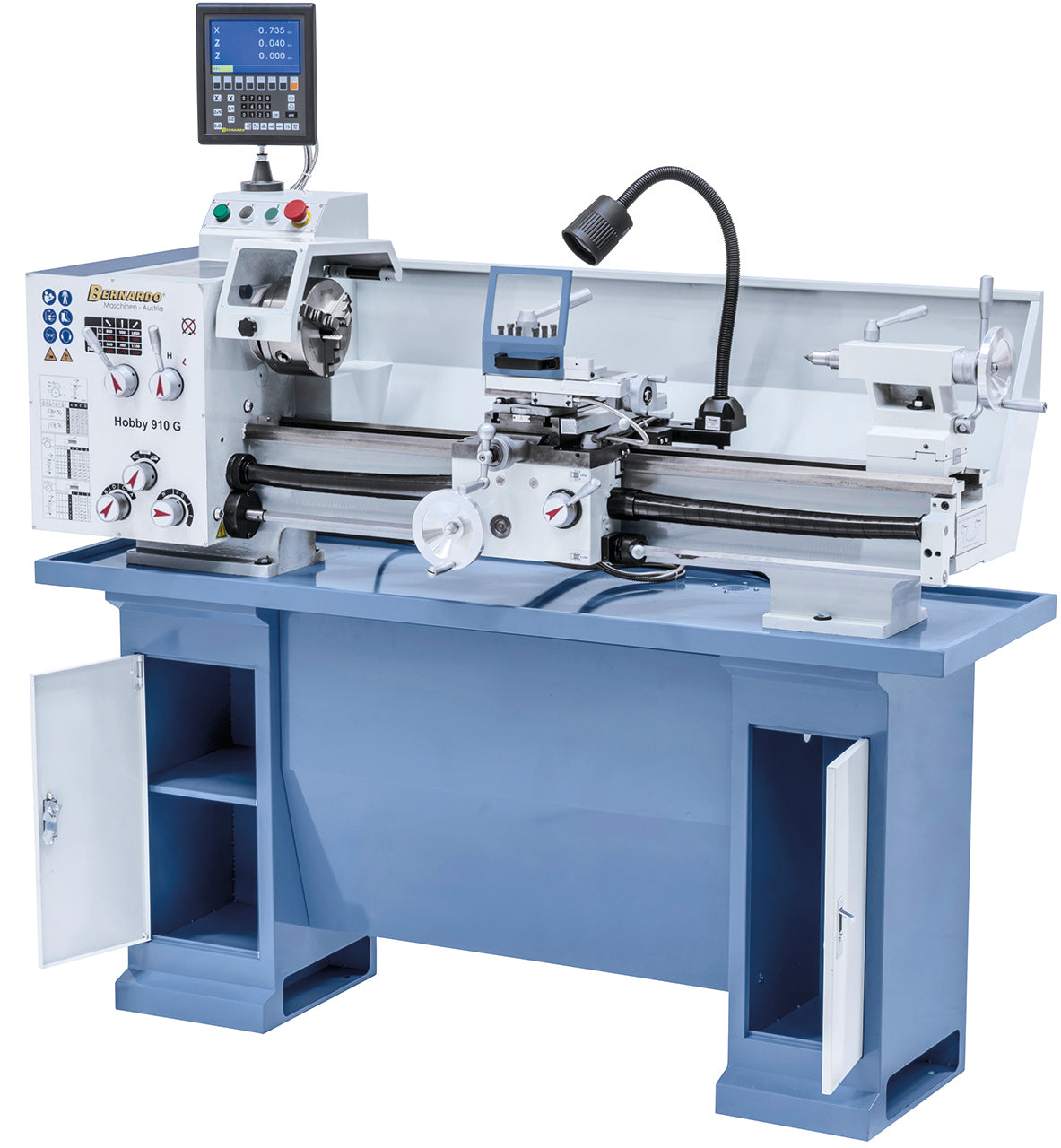 Torno para metal Bernardo Hobby 910 G 230V / 400V con DRO a 3 ejes ES-12 V