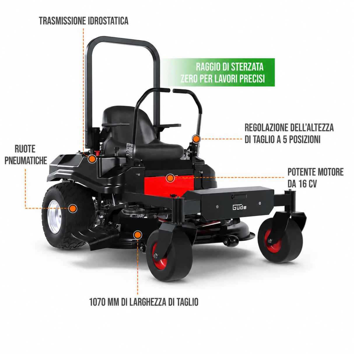 Tractor cortacésped cortacésped Güde GZT 1070