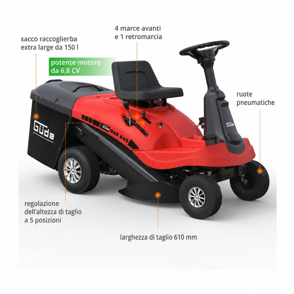 Tractor cortacésped cortacésped Güde GAR 602
