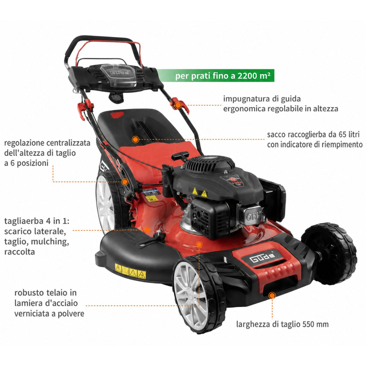 Güde cortacésped a gasolina BIG WHEELER 554.3 R