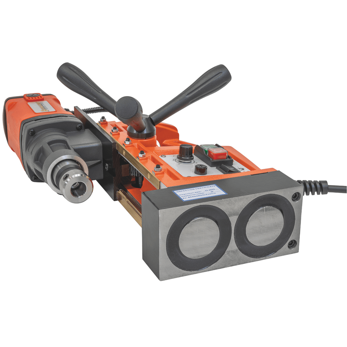 Taladro magnético Bernardo MD 3550 VD – Ø 35 mm × 50 mm, velocidad variable (variable Drive), motor 1550 W, peso 11 kg
