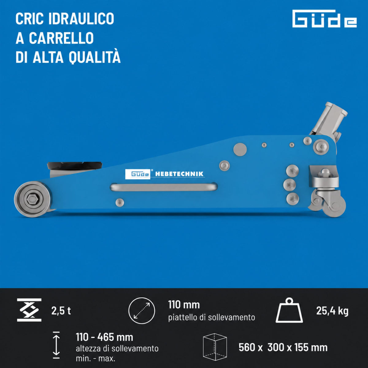Elevador hidráulico con carro Güde GRH 2.5/460al