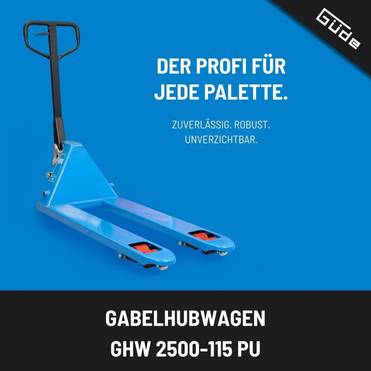 Carro elevador manual Güde 2500 kg – PU (poliuretano)