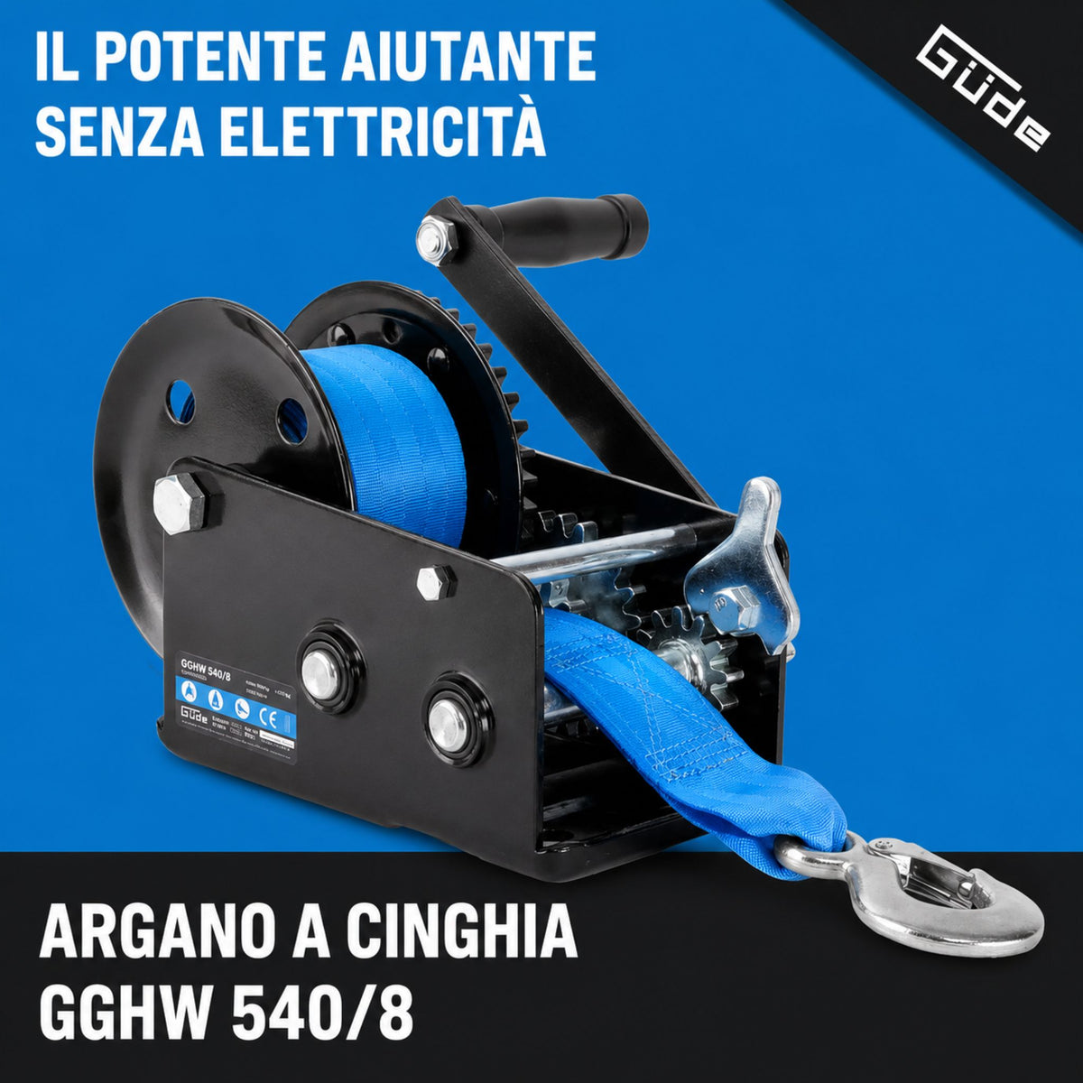 Cabrestante a correa Güde GGHW 900/8