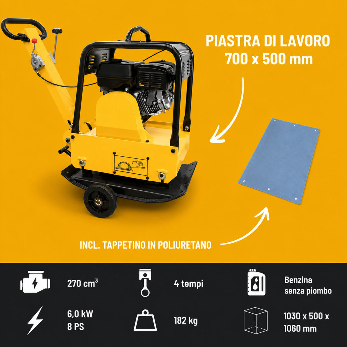 Attrezzatura edile Guede Piastra Vibrante GRP 160 30 kN
