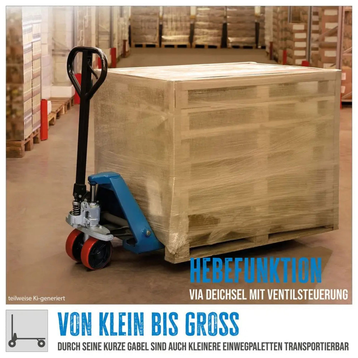 Carro elevador manual Güde 2500 kg – PU (horquillas 800 mm)