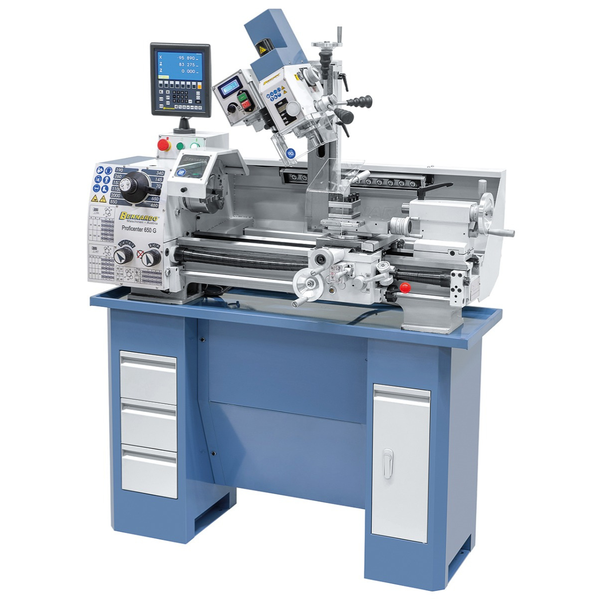 Torno para metal Bernardo fresadora Proficenter 650 G con DRO 2 ejes