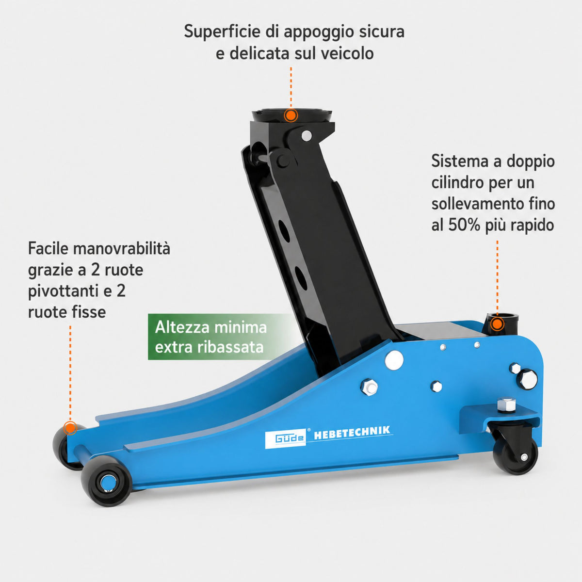 Elevador hidráulico con carro Güde GRH 2.5/510L