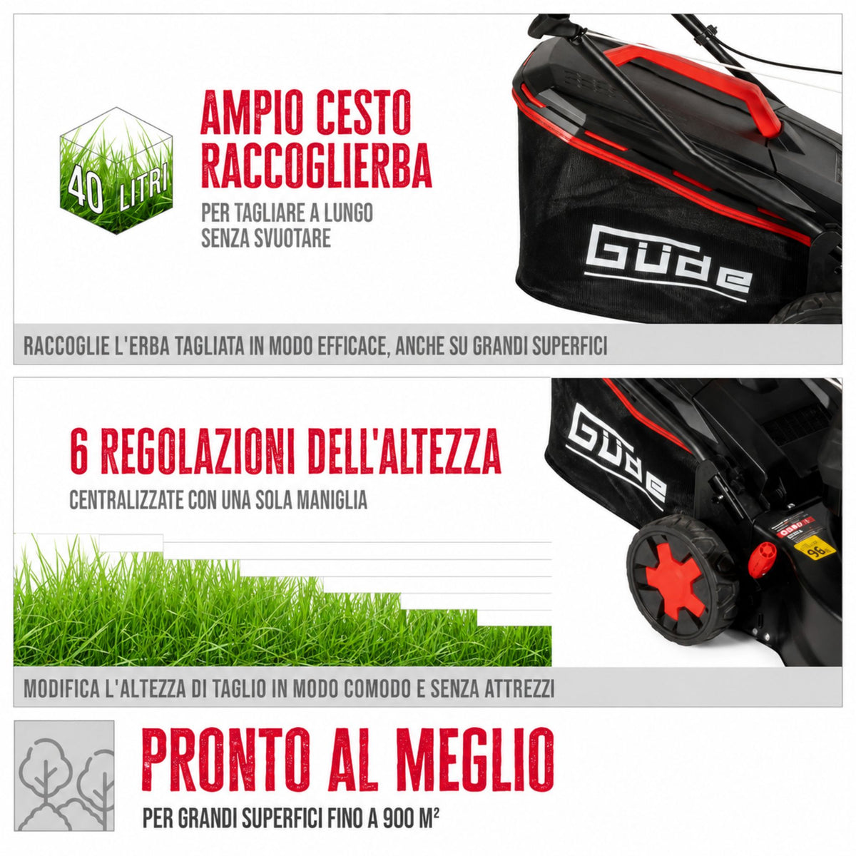 Cortacésped a spinta Güde ECO WHEELER 413.3 R