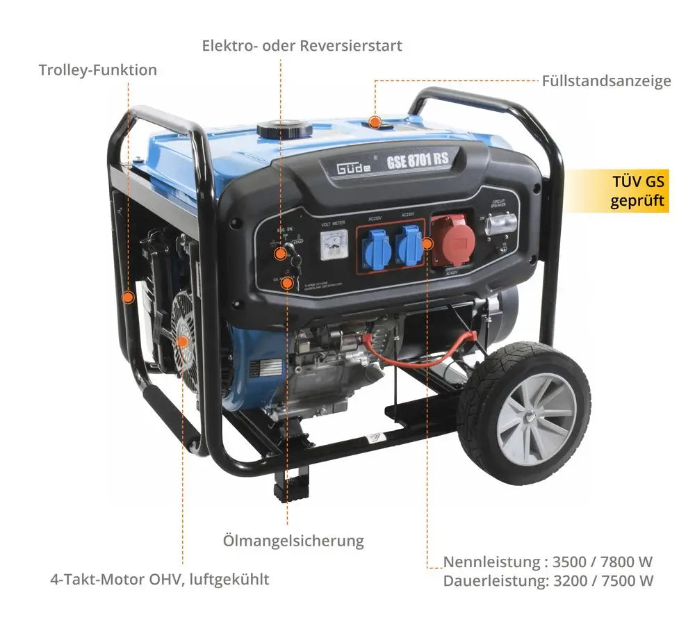 Generador Güde GSE 8701 RS - 7,8 kW 400 V