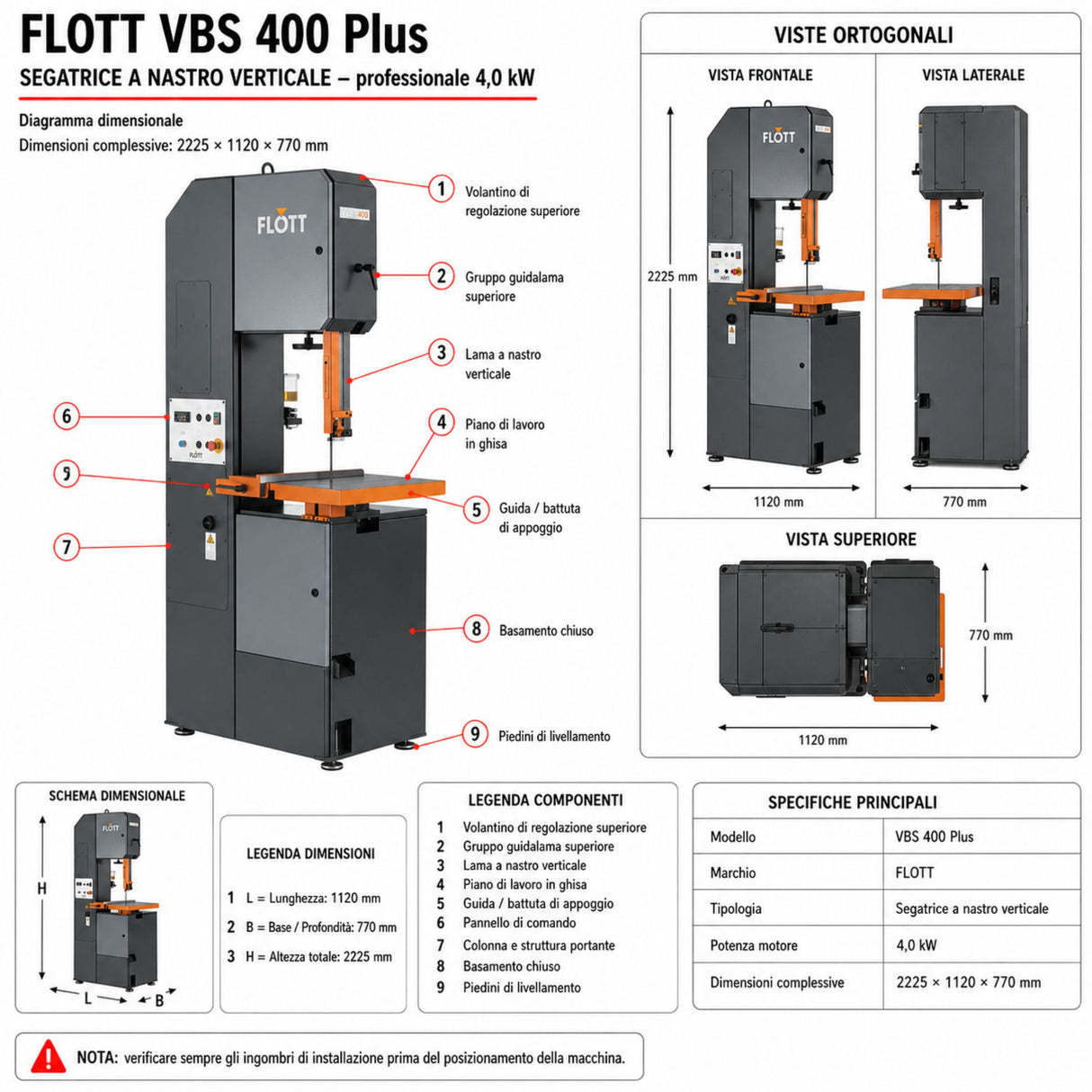 Sierra de cinta para metal Flott trice de cinta vertical VBS 400 Plus
