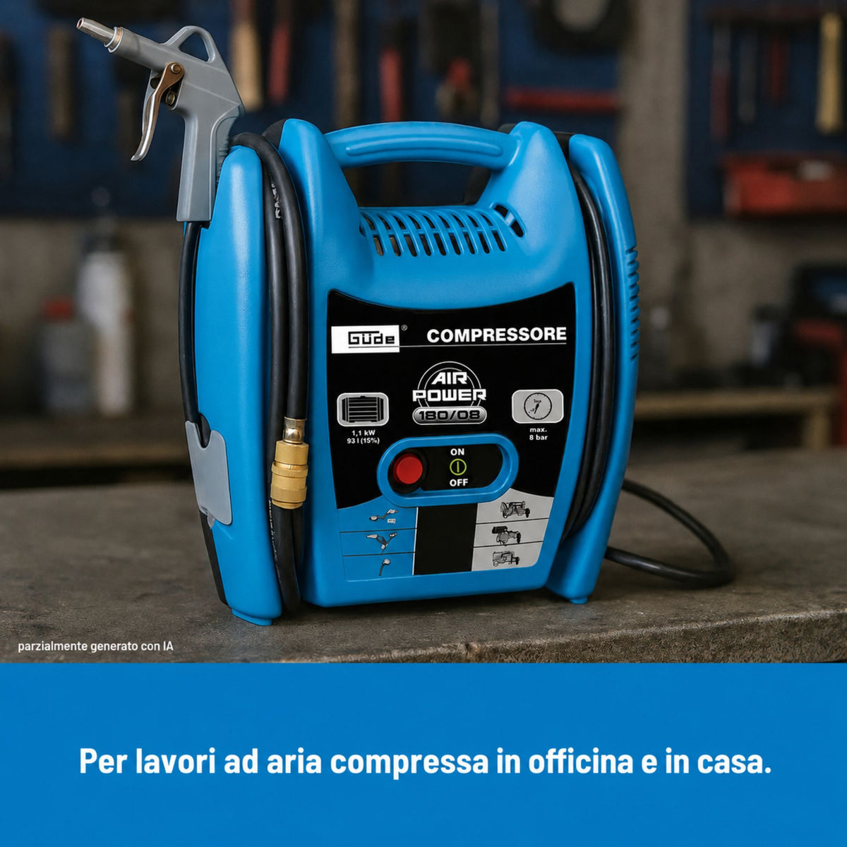 Compresor de aire portátil Güde airpower 180/08