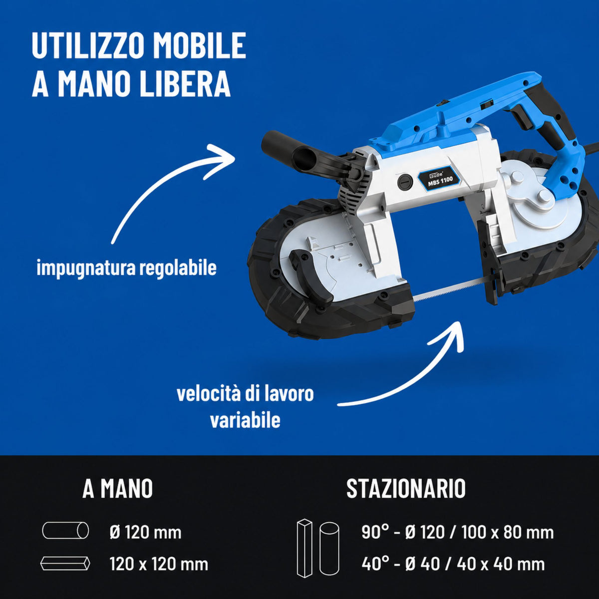 Sierra de cinta para metal Guede 1100 W