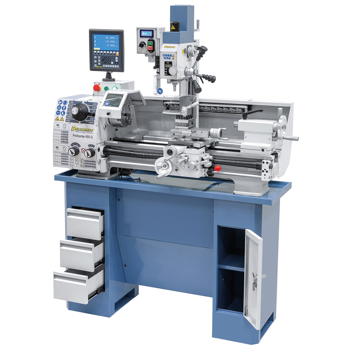 Torno para metal Bernardo fresadora Proficenter 650 G con DRO 2 ejes