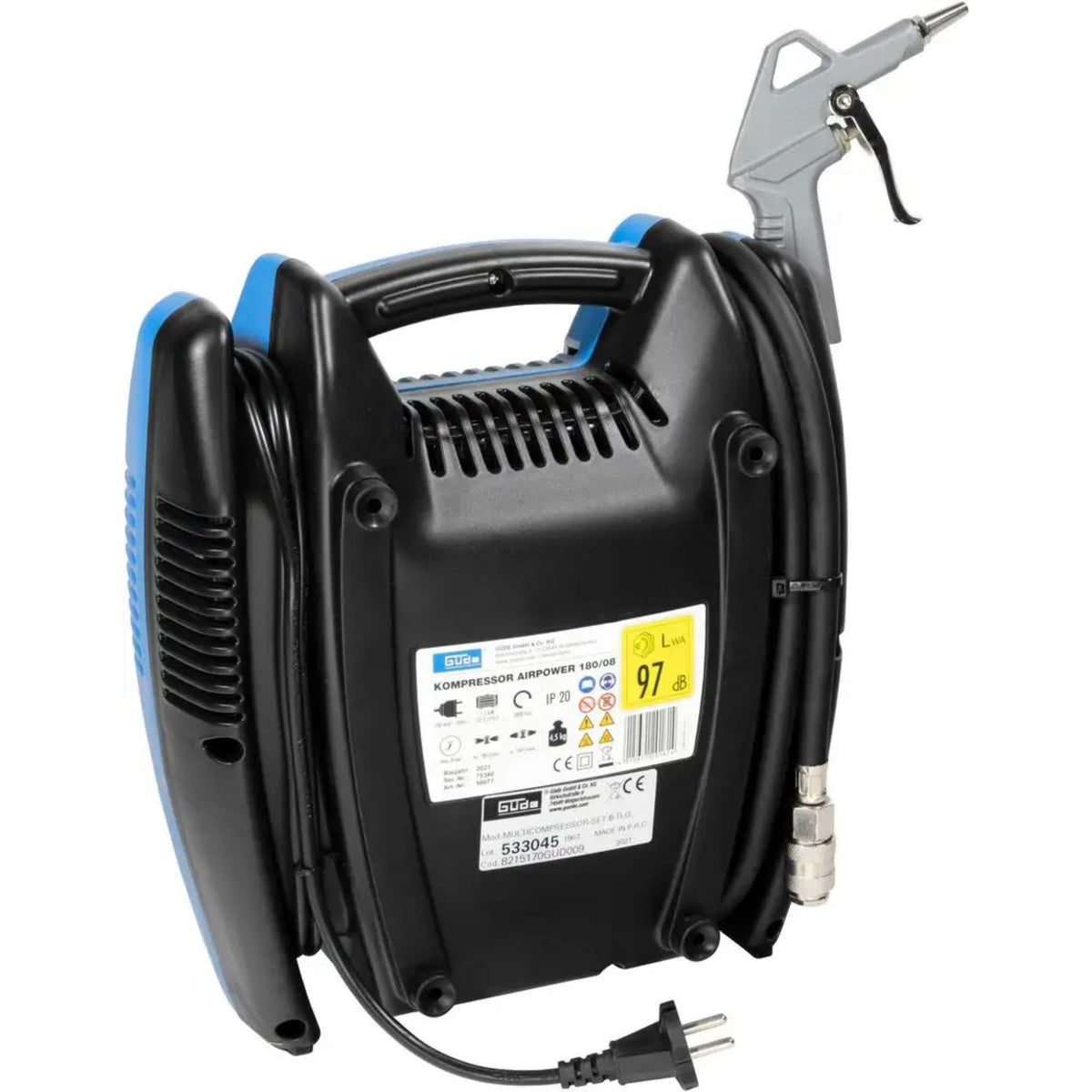 Compresor de aire portátil Güde airpower 180/08