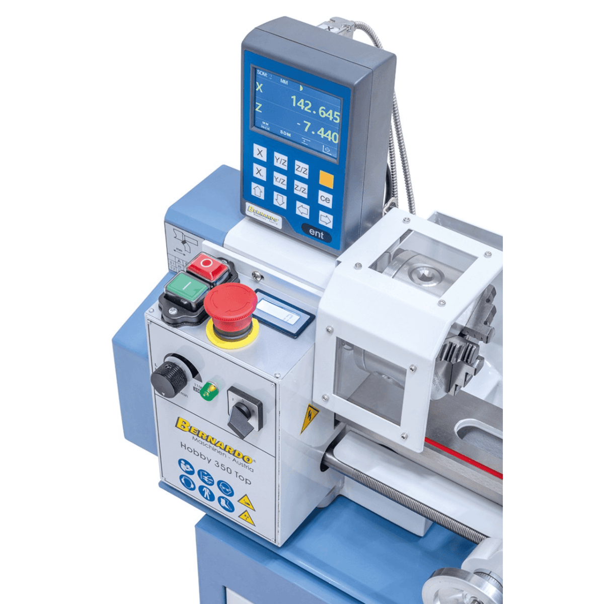 Torno para metal Bernardo Hobby 350 Top compacto con DRO 2 ejes