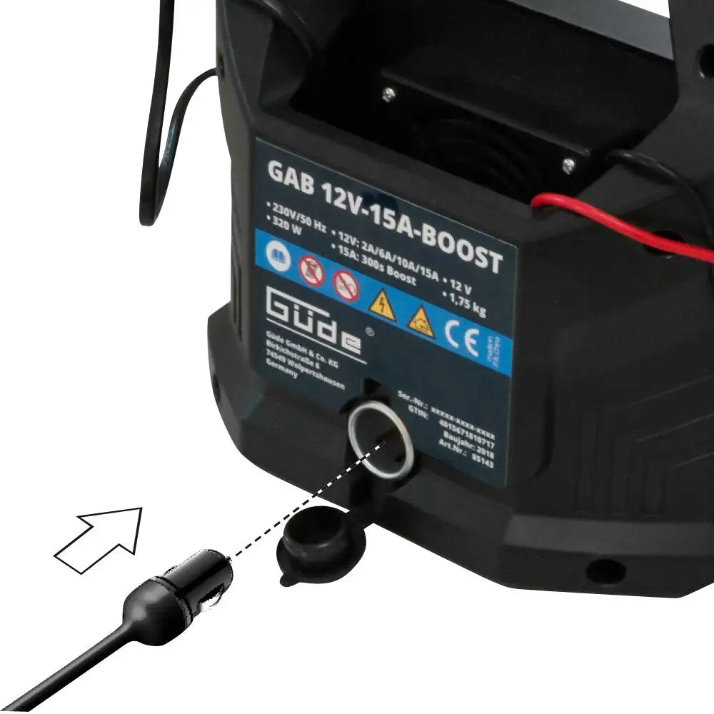 Cargador de batería automático Güde GAB 12V-15A-BOOST