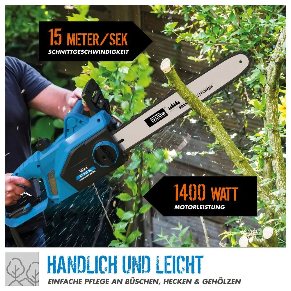 Motosega elettrica Güde KS 355 EC – 1400 W, leggera e maneggevole