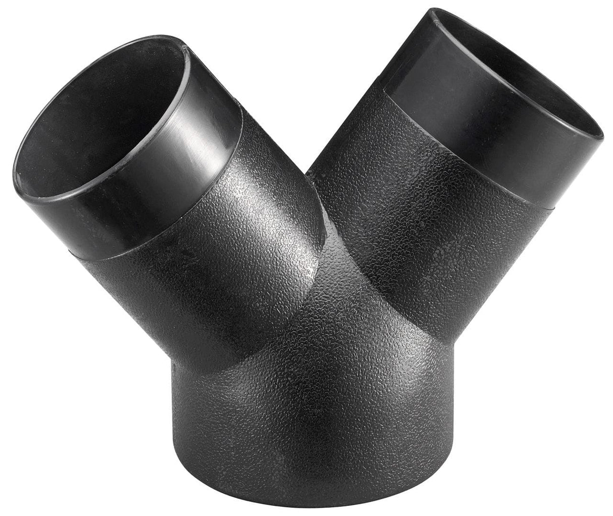 Giunzione a Y Bernardo per aspiratori DC 300 e DC 400, raccordo Ø130 mm con doppia uscita Ø100 mm, ideale per dividere il flusso d’aria in due linee di aspirazione.