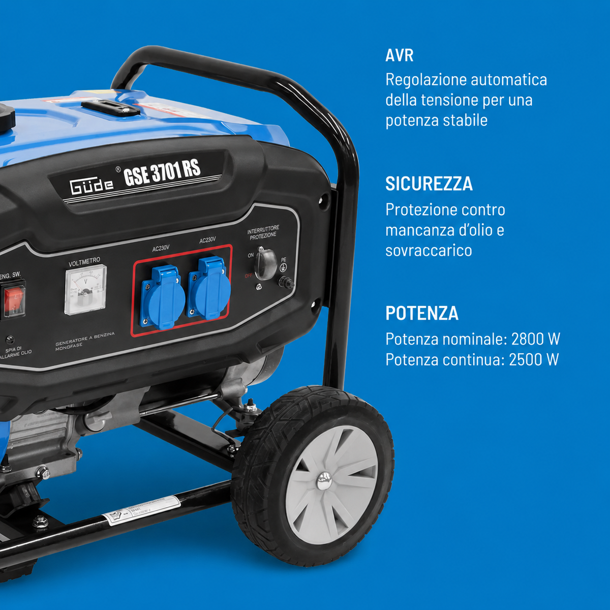 Generador a gasolina Güde GSE 3701 RS