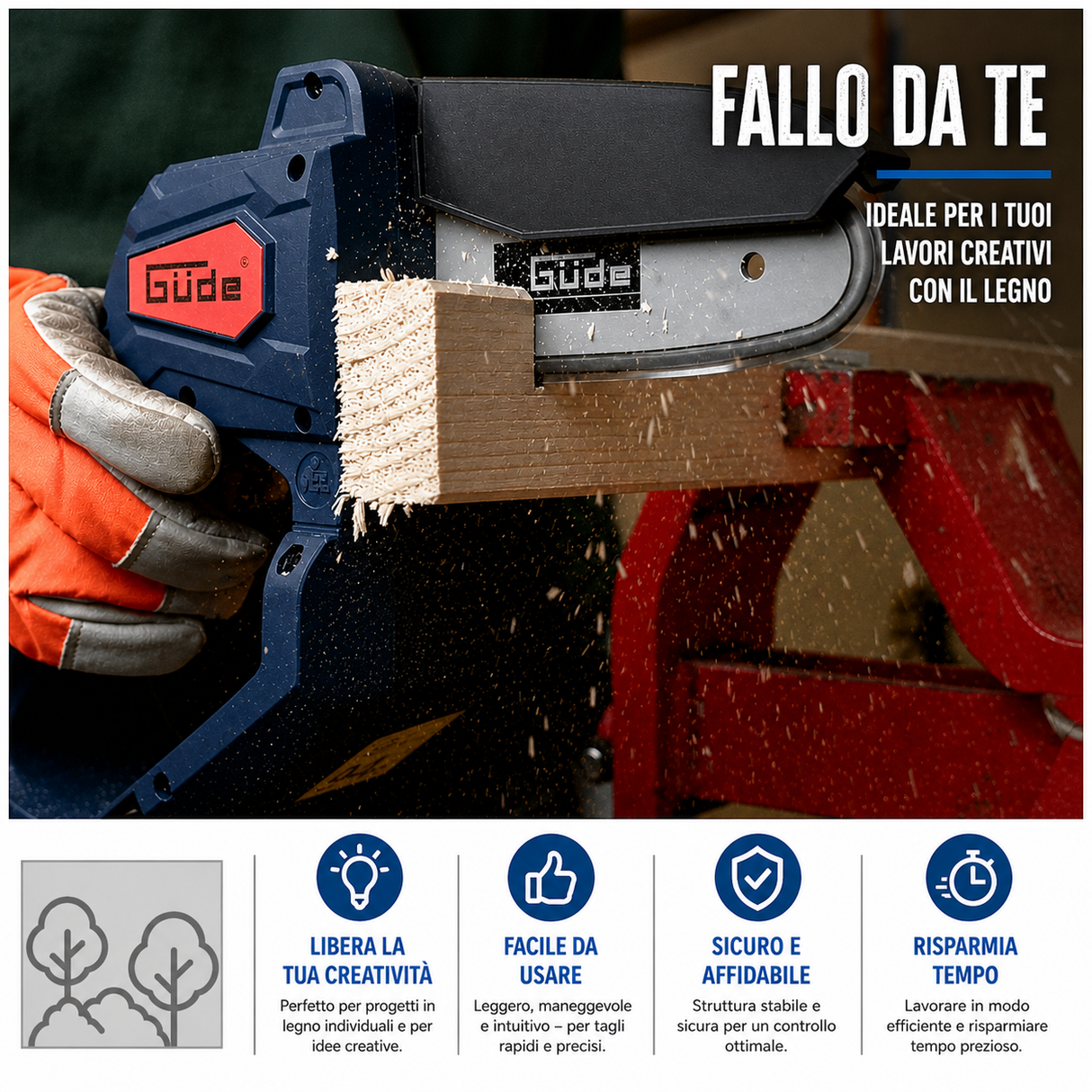 Herramienta de jardinería Guede Mini motosierra Güde MK 18-201-05