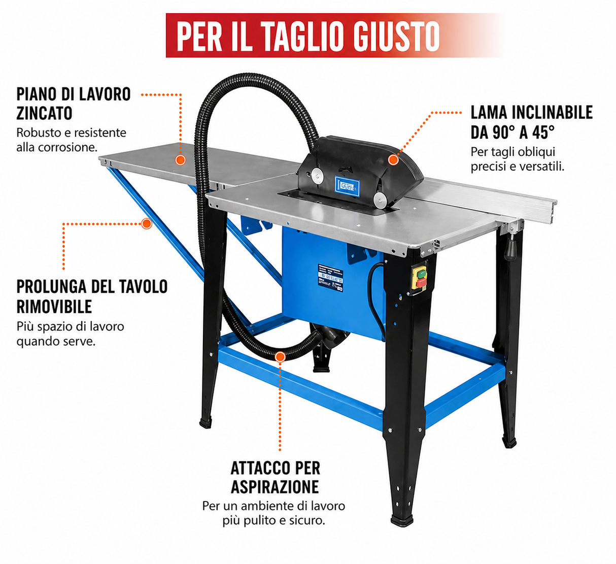 Sierra de banco para madera Guede GTKS 315 400V
