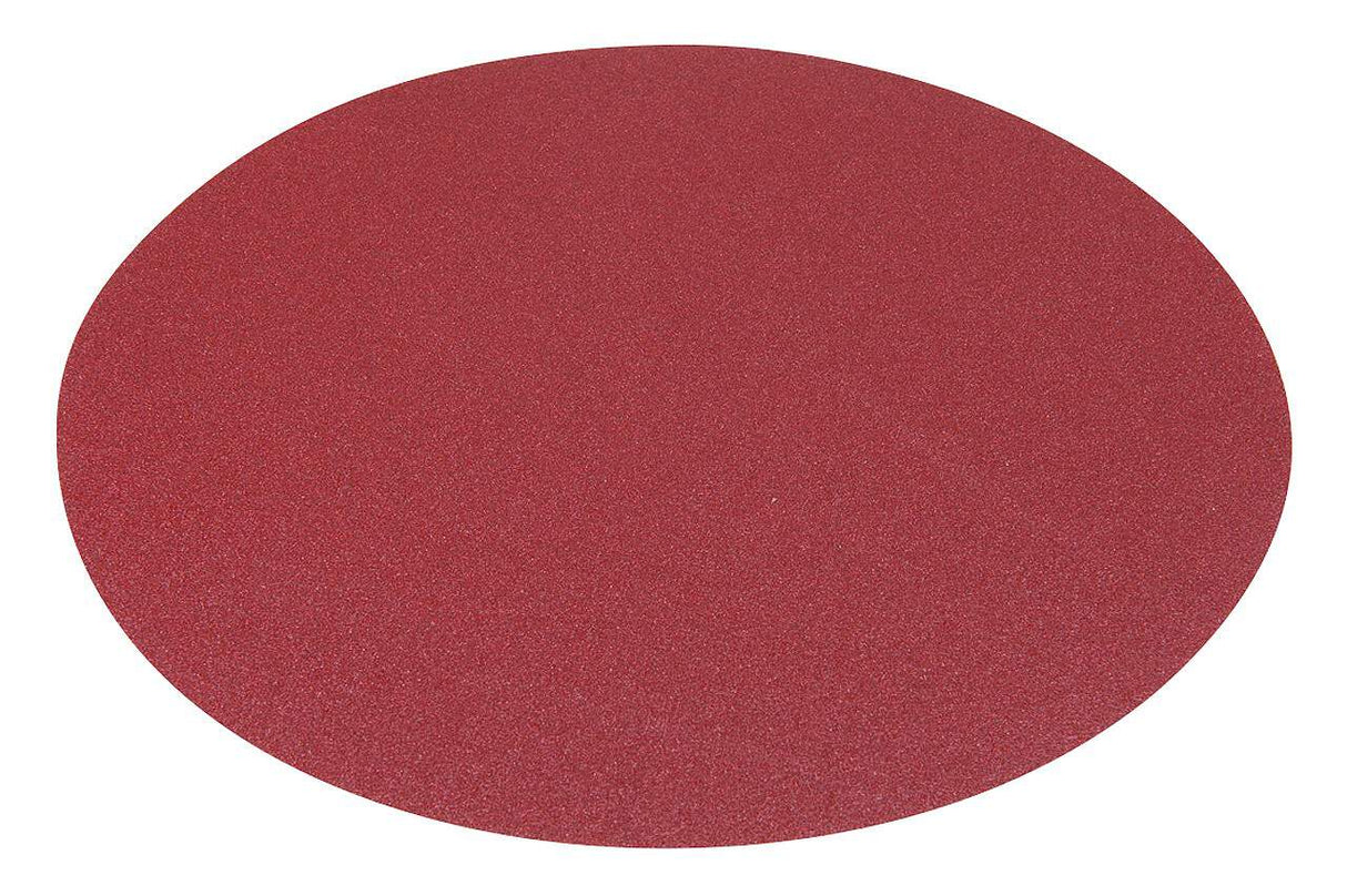 Disco abrasivo diametro 300 mm grana 80 con sistema di fissaggio a velcro hook-and-loop per levigatura e preparazione di superfici metalliche.