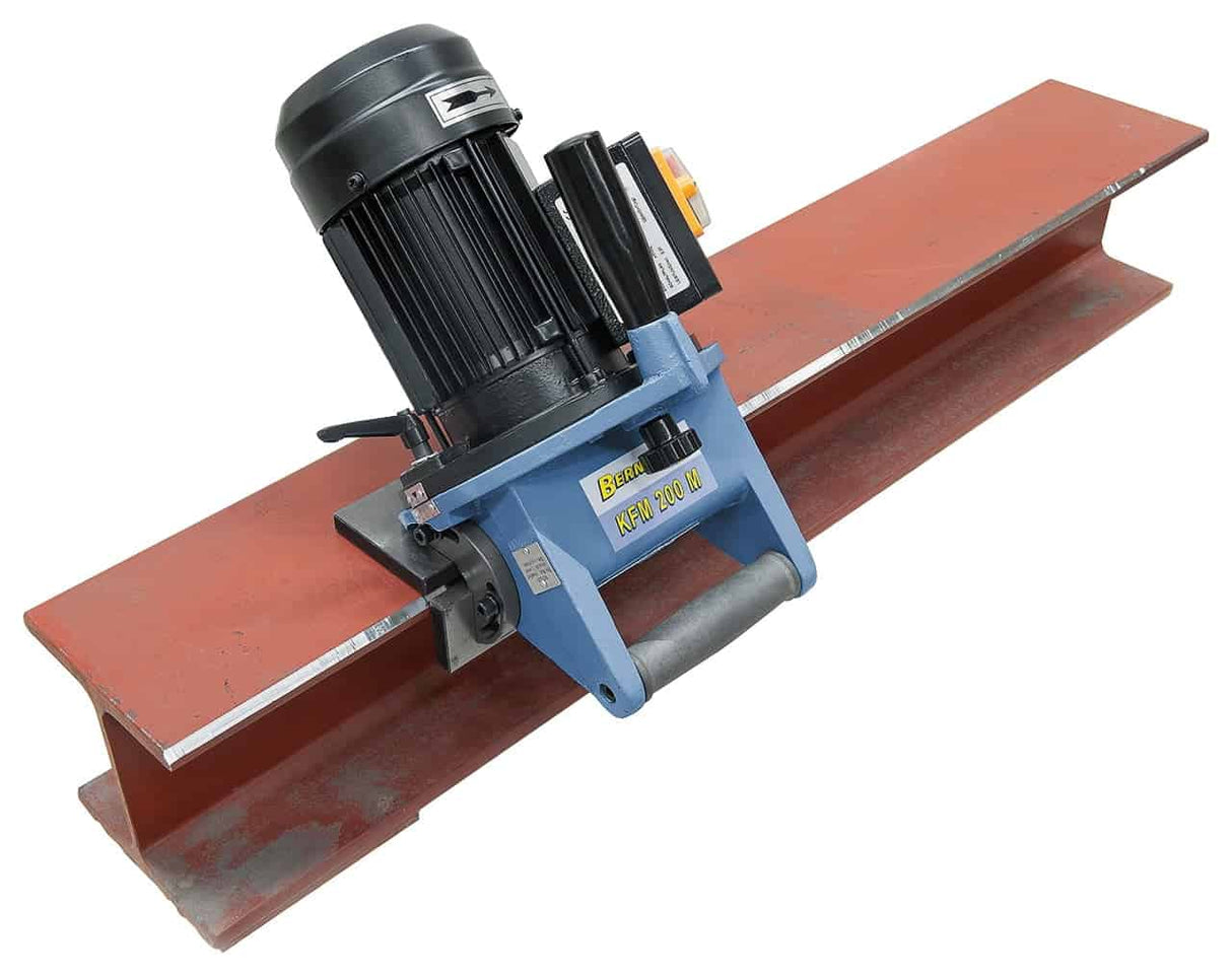 Biseladora portátil Bernardo KFM 200 M – 400V, bisel fino 10 mm, ángulo 15°-45°