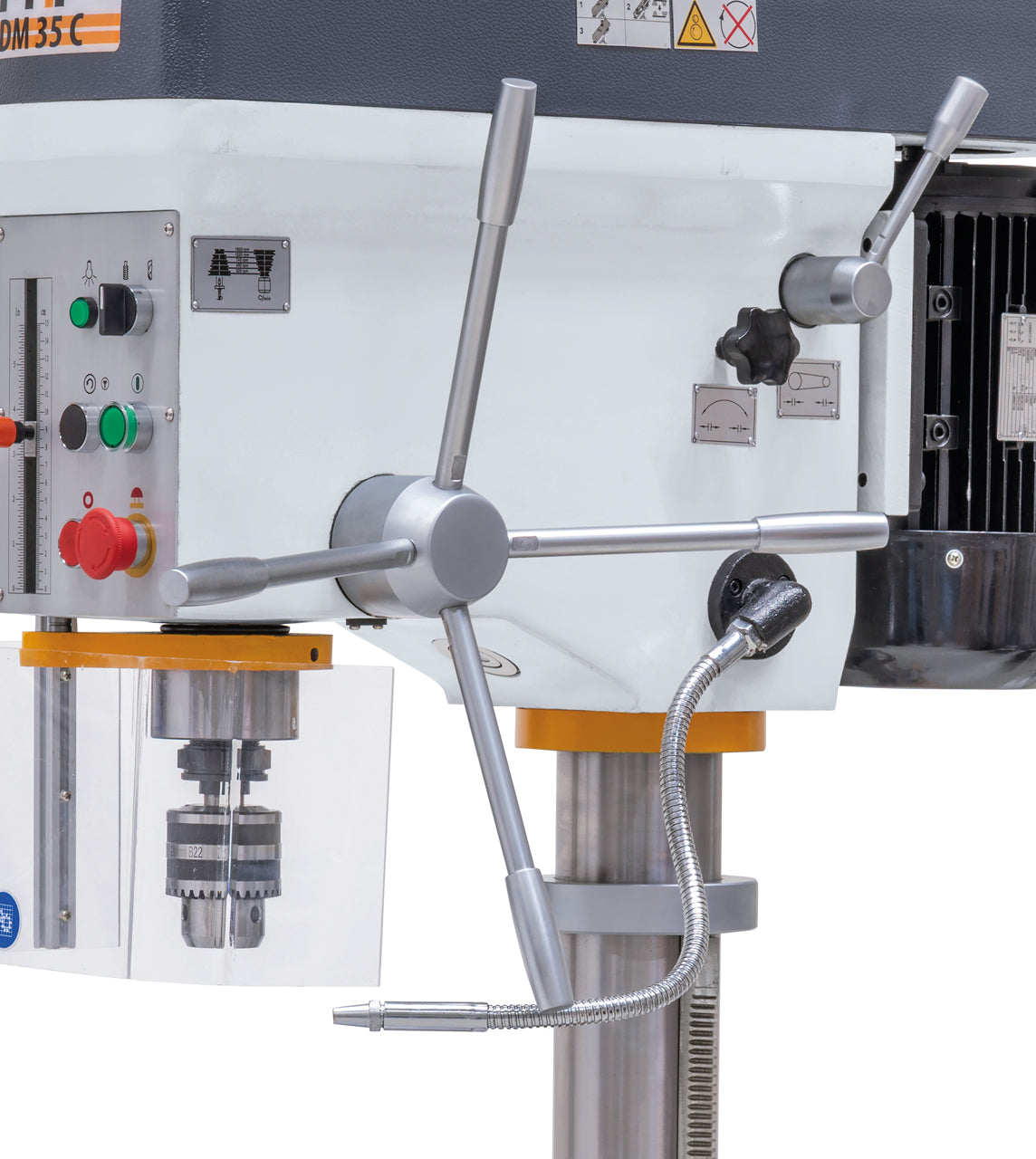 Trapano a colonna DM 35 C / 400 V - leva di avanzamento