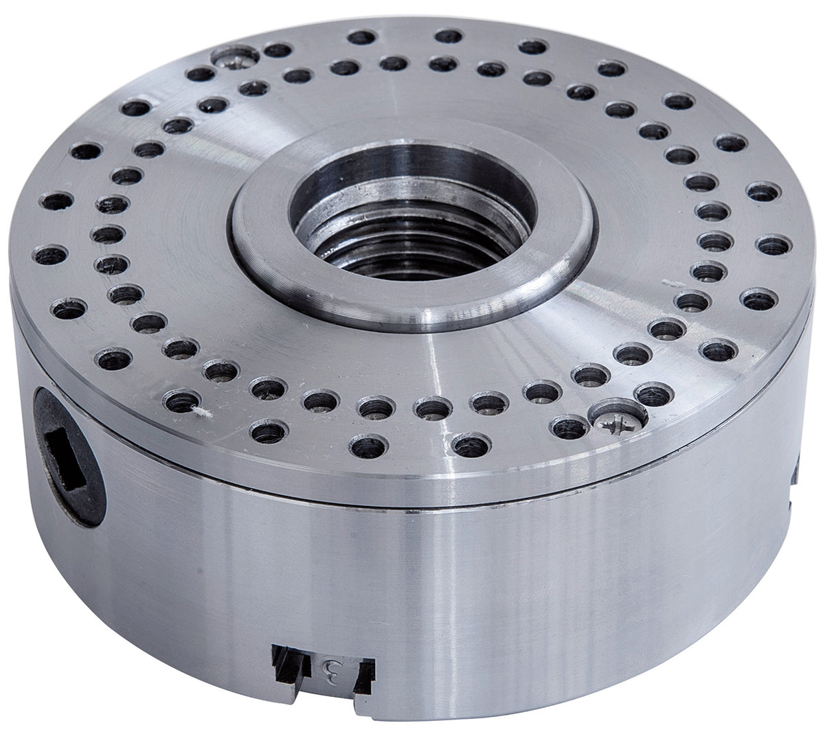 Piastra divisoria in acciaio compatibile con mandrino M 115, ideale per lavorazioni angolari precise su tornio.