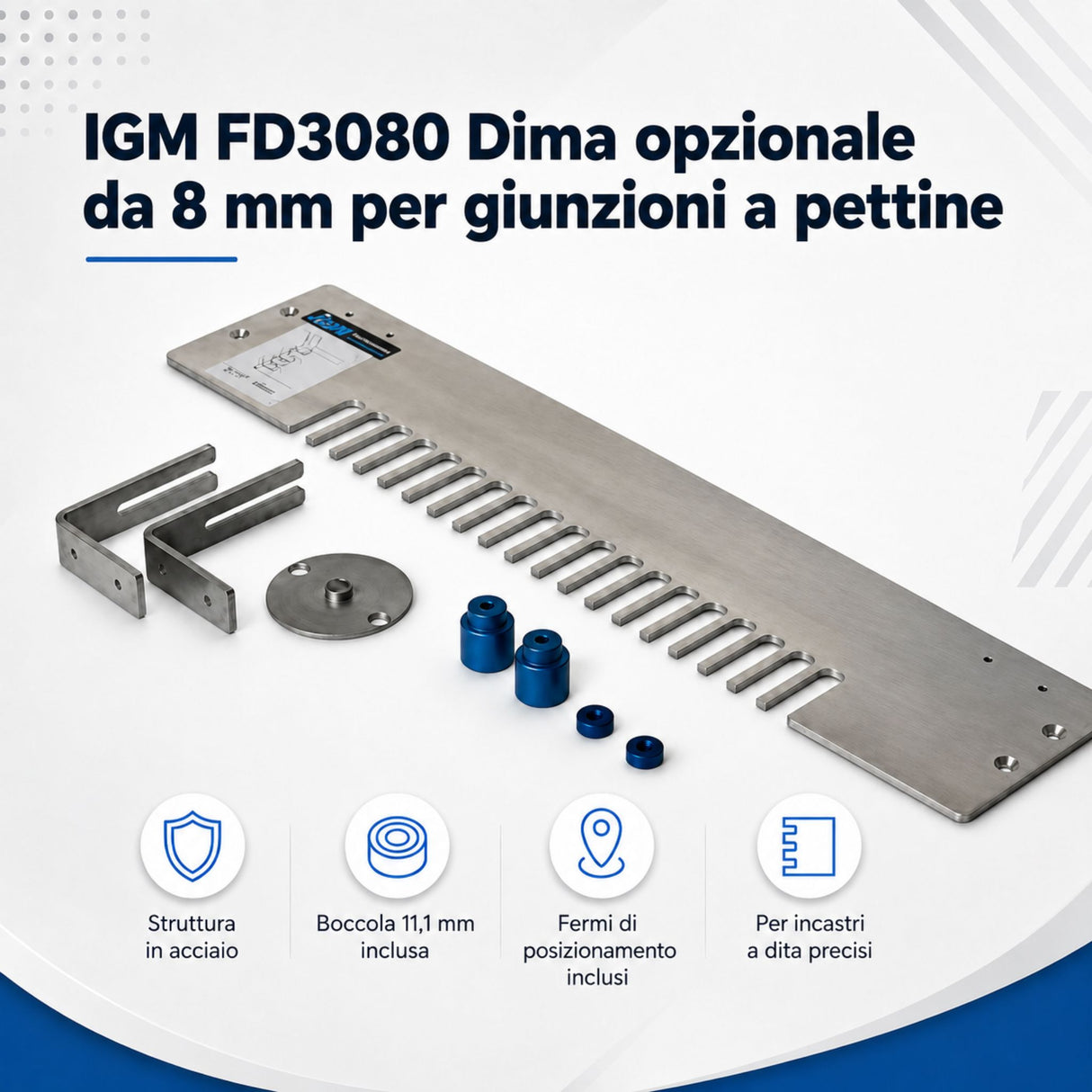 IGM FD3080 plantilla opcional de 8 mm para uniones a peine