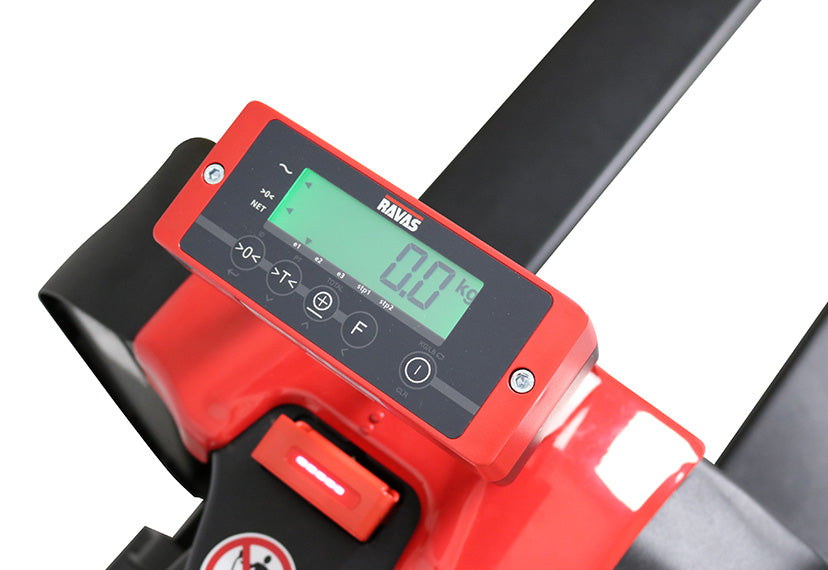 Transpaleta eléctrico RAVAS Ergo truck-2 – tracción eléctrica, pesaje integrada, Li-ion 24V