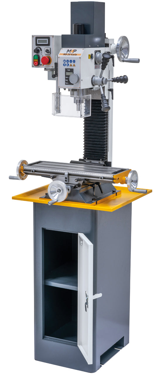 Trapano-fresatrice M4P MD 20 Vario su basamento SMD 2 (accessorio opzionale) con anta aperta