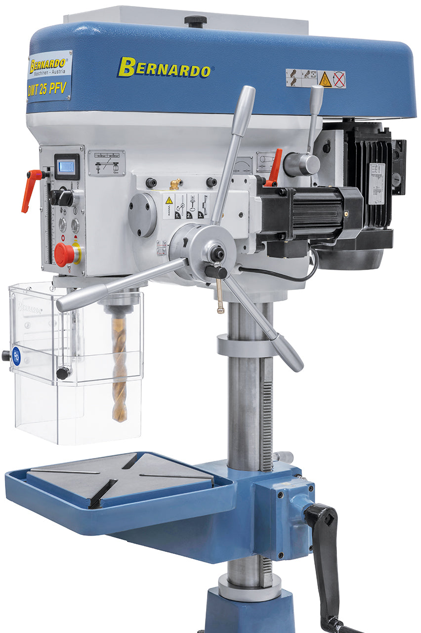 Taladro de columna de banco Bernardo DMT 25 PFV – roscado M20 y avance automático