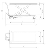 Tavolo di sollevamento a piattaforma idraulico con piano grande TG 500