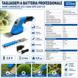 Juego para la cuidado del jardín a batería Güde GPS 3,6V-1.5
