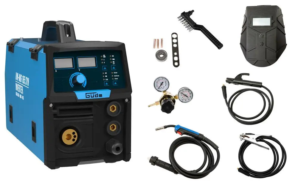 Soldadora multiproceso Güde Uni-Mig 165 SYN – inverter monofásico 230V, MIG/MAG, MMA, hilo tubular y TIG