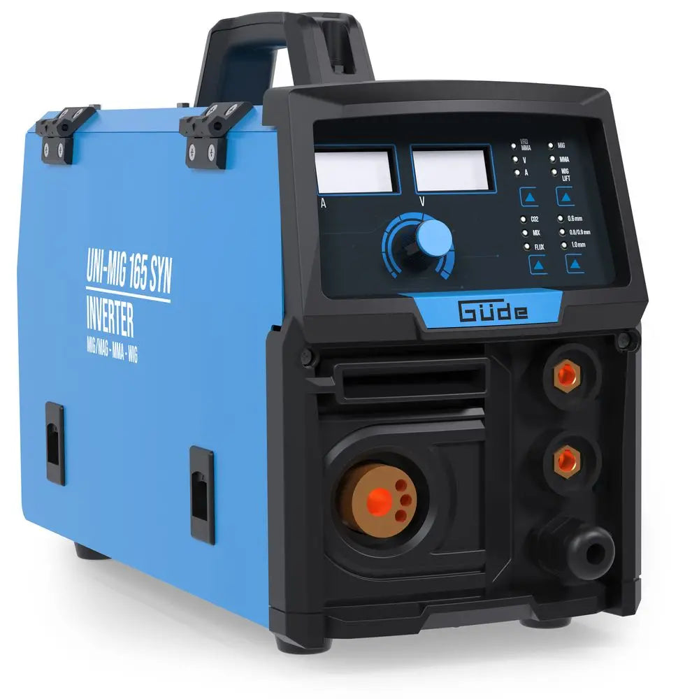 Soldadora multiproceso Güde Uni-Mig 165 SYN – inverter monofásico 230V, MIG/MAG, MMA, hilo tubular y TIG