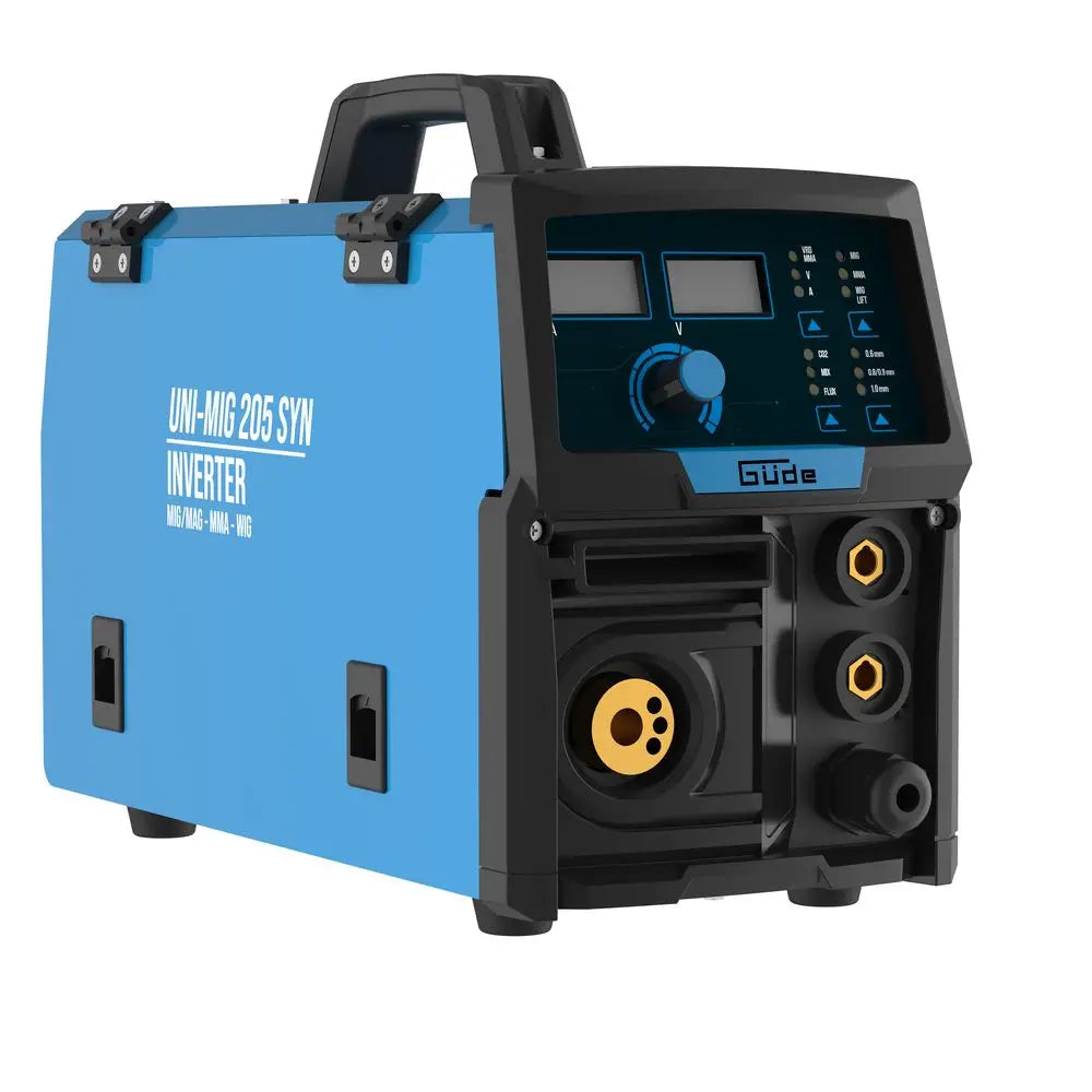 Soldadora inverter multiproceso Güde Uni-Mig 205 SYN – MIG/MAG, MMA, hilo tubular y TIG
