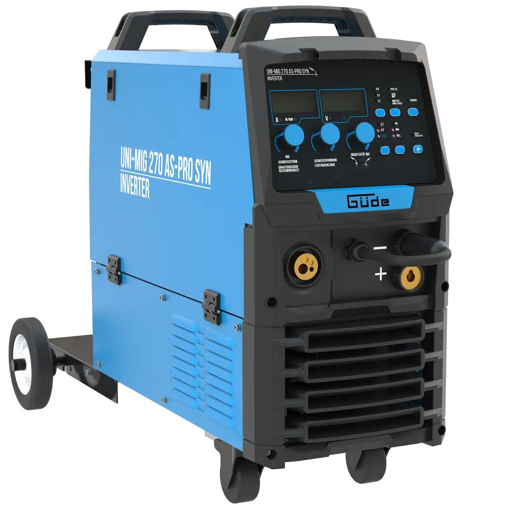 Soldadora multiproceso Güde Uni-Mig 270 AS-Pro SYN – inverter trifásico 400V, MIG/MAG, MMA, hilo tubular y TIG