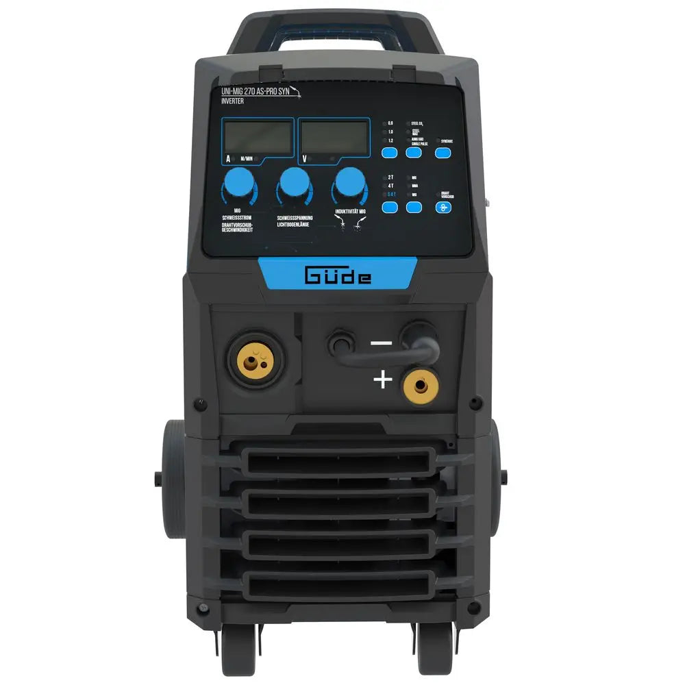 Soldadora multiproceso Güde Uni-Mig 270 AS-Pro SYN – inverter trifásico 400V, MIG/MAG, MMA, hilo tubular y TIG