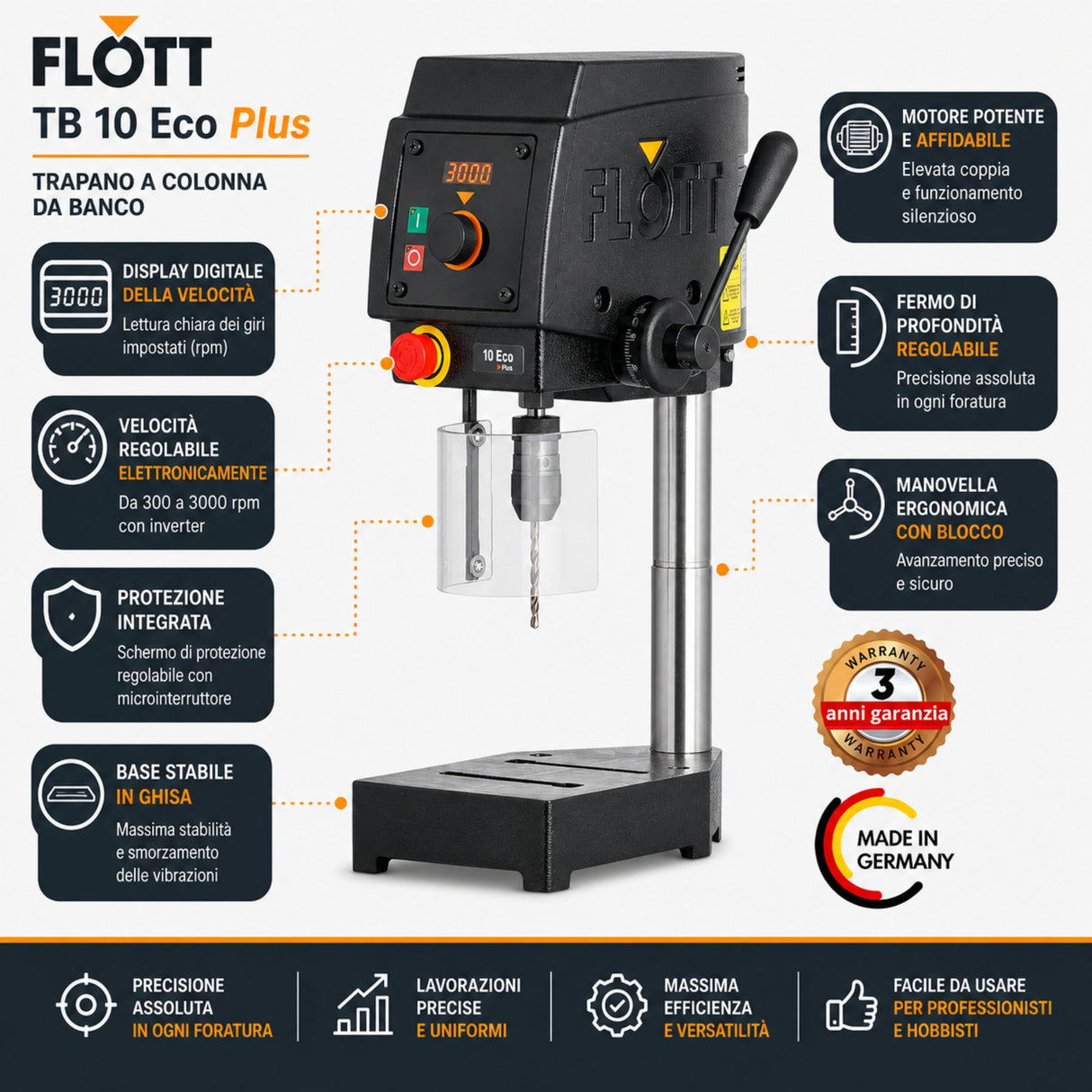 Taladro de columna Flott TB 10 Eco Plus