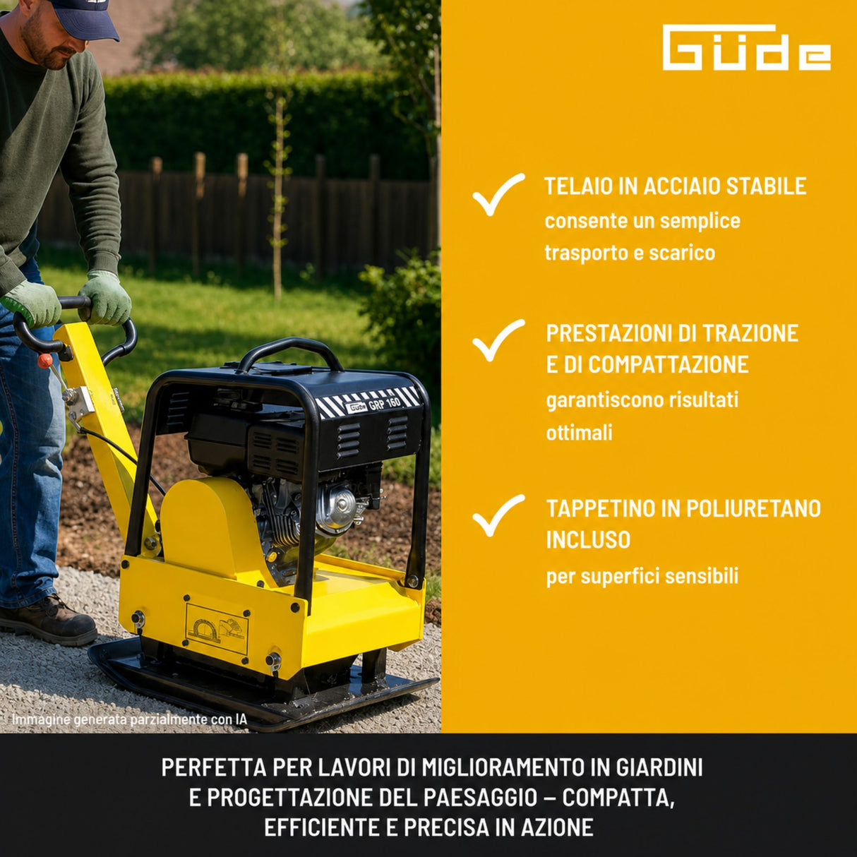 Attrezzatura edile Guede Piastra Vibrante GRP 160 30 kN