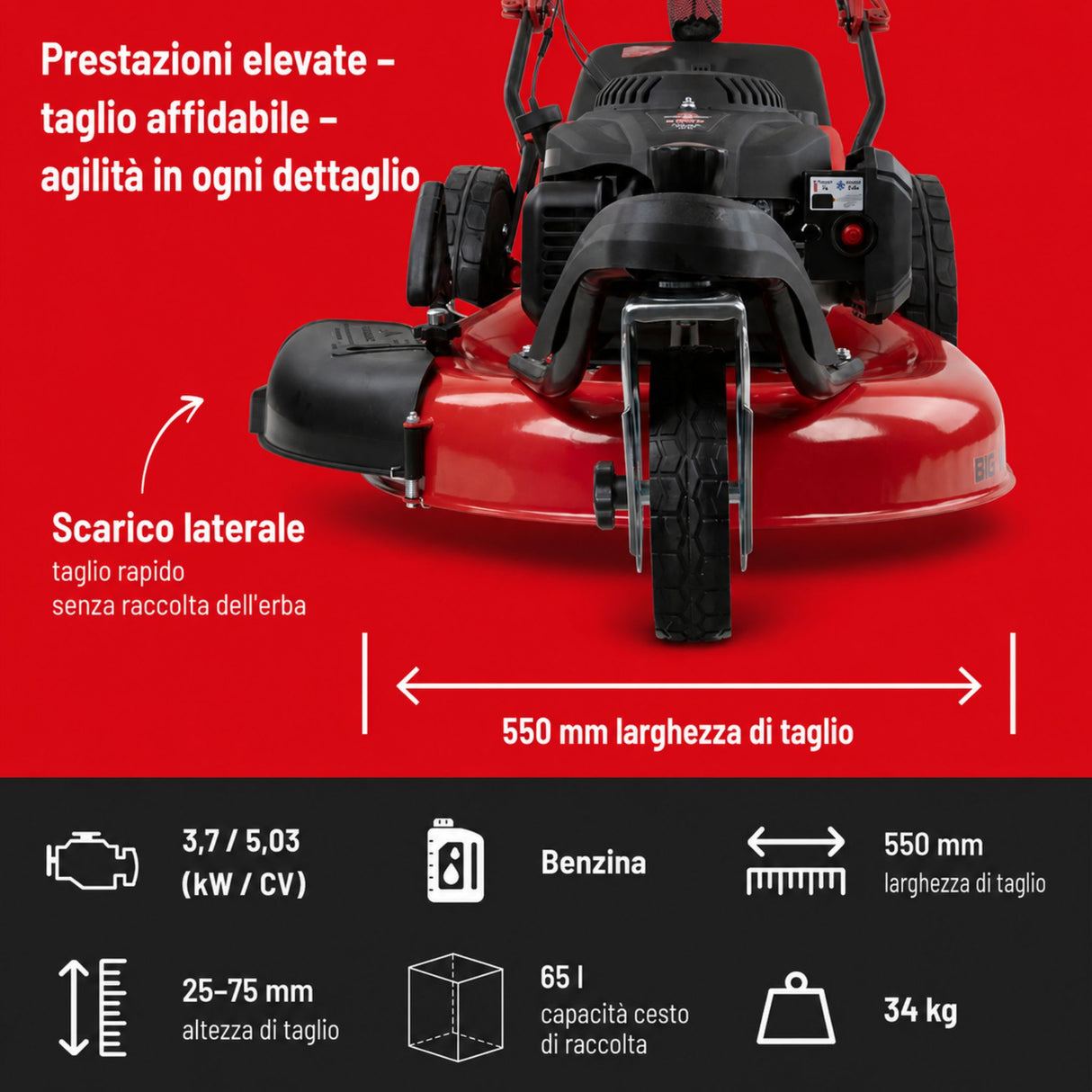 Güde Tagliaerba a tre ruote BIG WHEELER 554.2 R