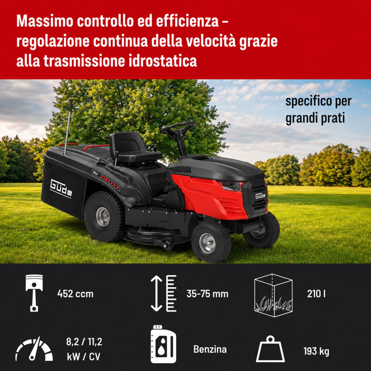 Trattorino tagliaerba Güde GAR 960 T Hydrostat