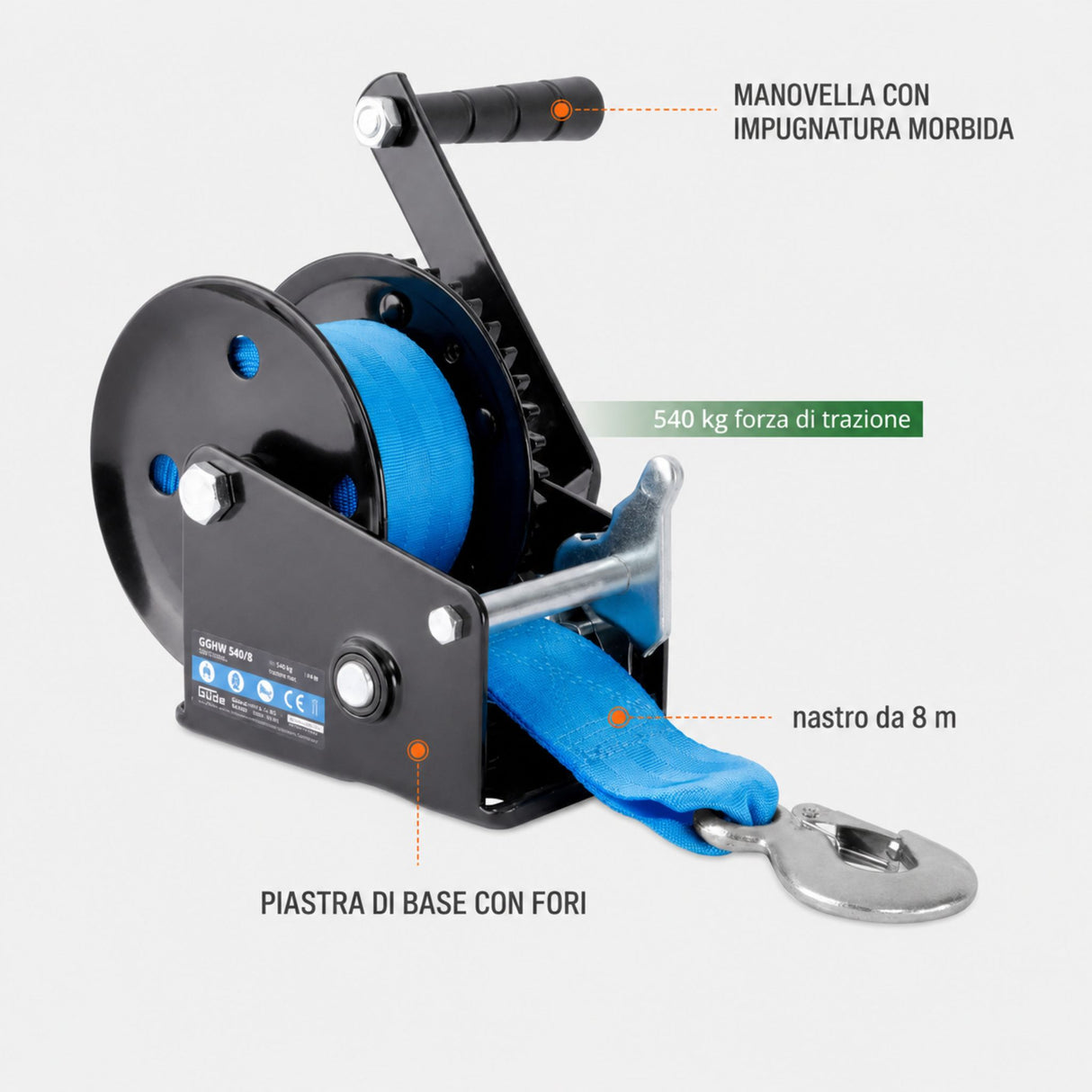 Verricello a cinghia Güde GGHW 540/8