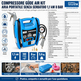 Compresor de aire portátil Güde airpower 180/08