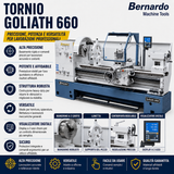 Torno para metal Bernardo Goliath 660 x 2000 con DRO digital 3 ejes