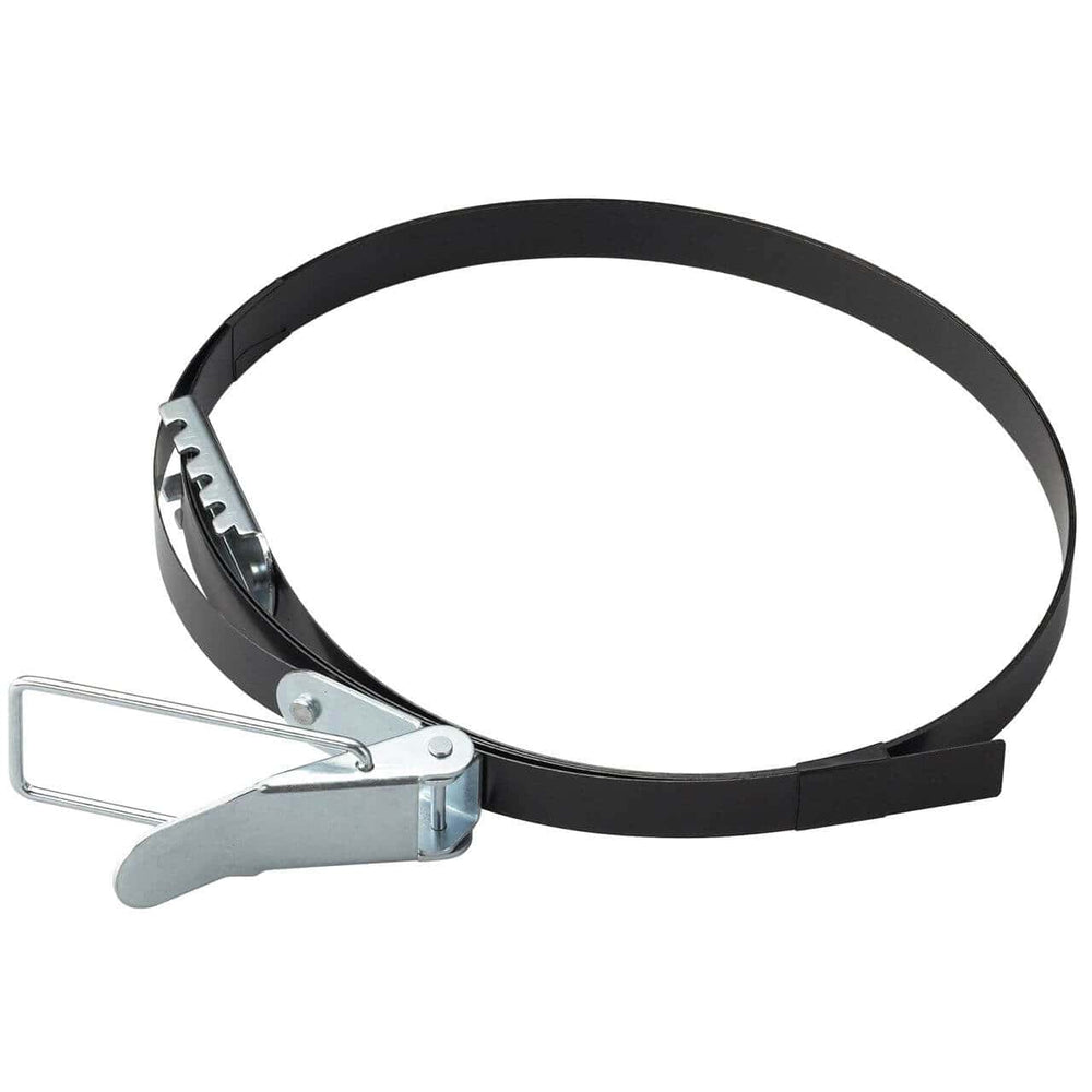 Fascetta di fissaggio Bernardo in acciaio zincato, compatibile con aspiratori DC 600 e DC 700, per il montaggio di filtri o sacchetti di raccolta in modo stabile e sicuro.